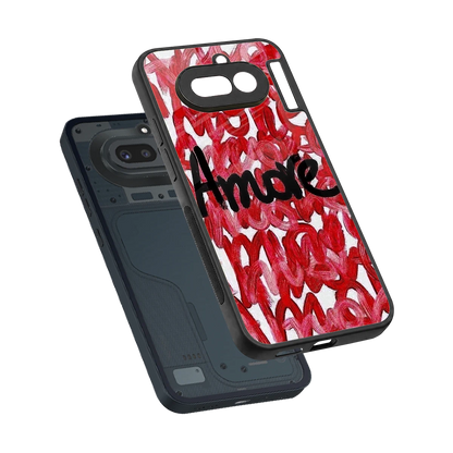 Amore sleek nothing phone 4a cover with tempered glass back and TPU edges