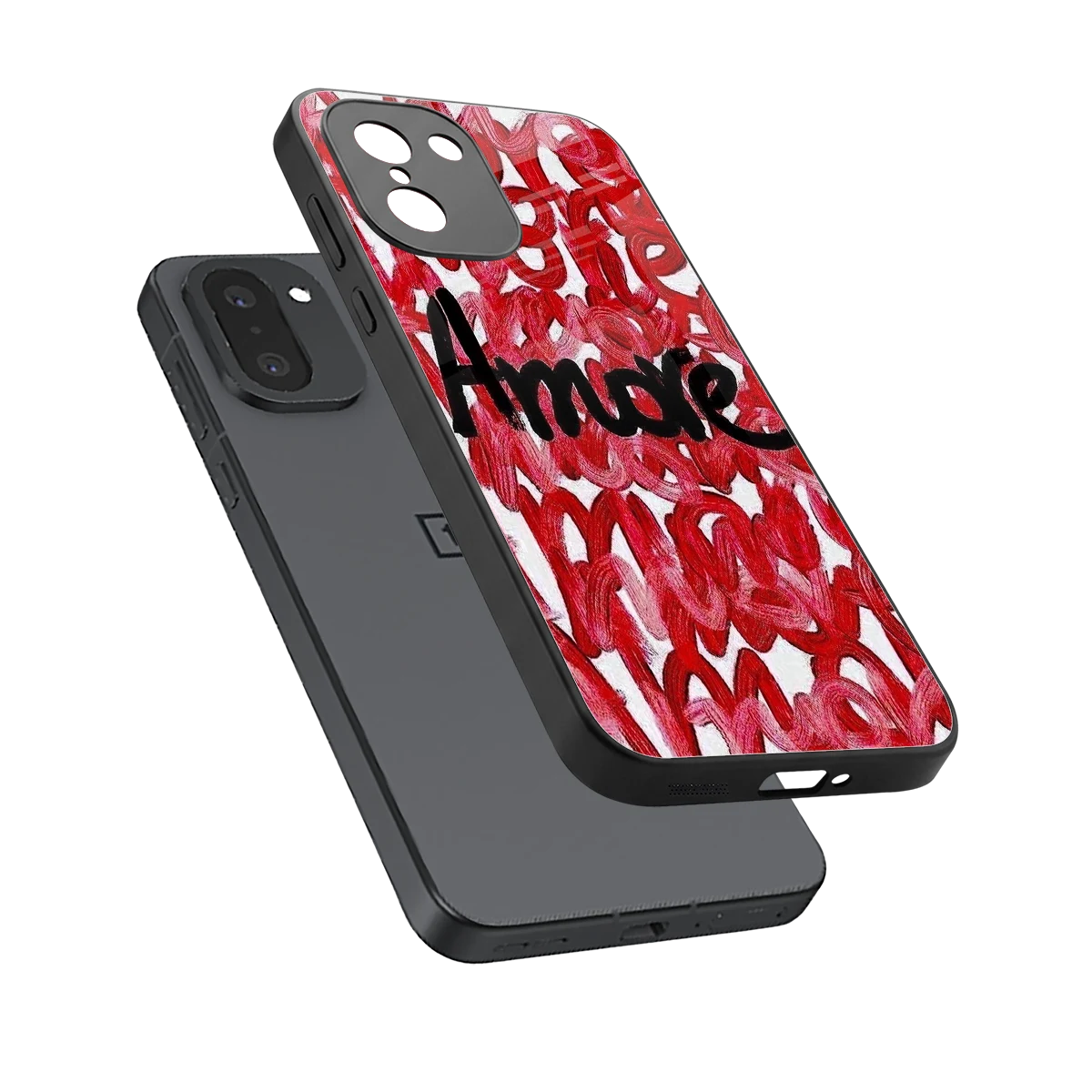 Amore sleek oneplus 15r cover with tempered glass back and TPU edges
