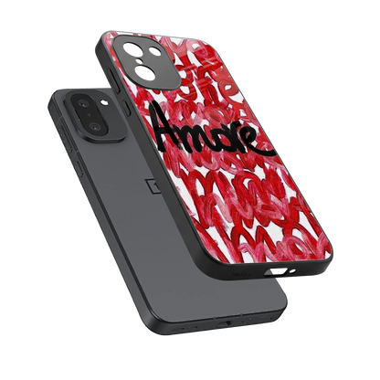 Amore sleek oneplus 15r cover with tempered glass back and TPU edges
