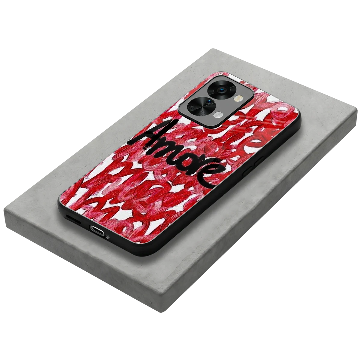 Amore stylish phone case for oneplus nord 2t | glossy glass and slim fit
