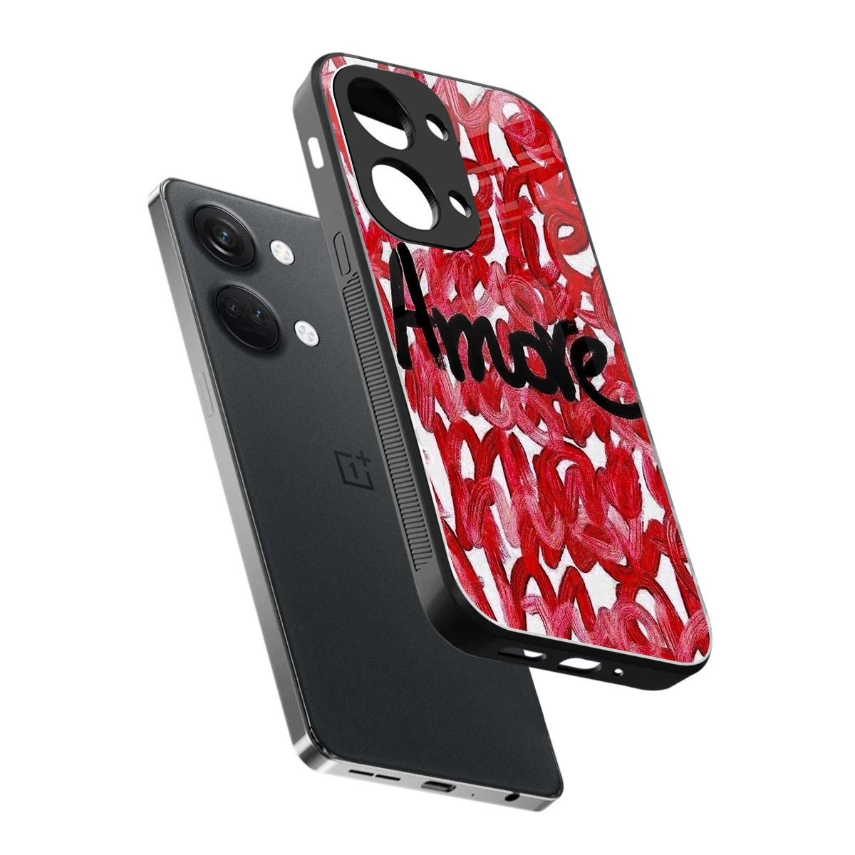 Amore sleek oneplus nord 3 cover with tempered glass back and TPU edges