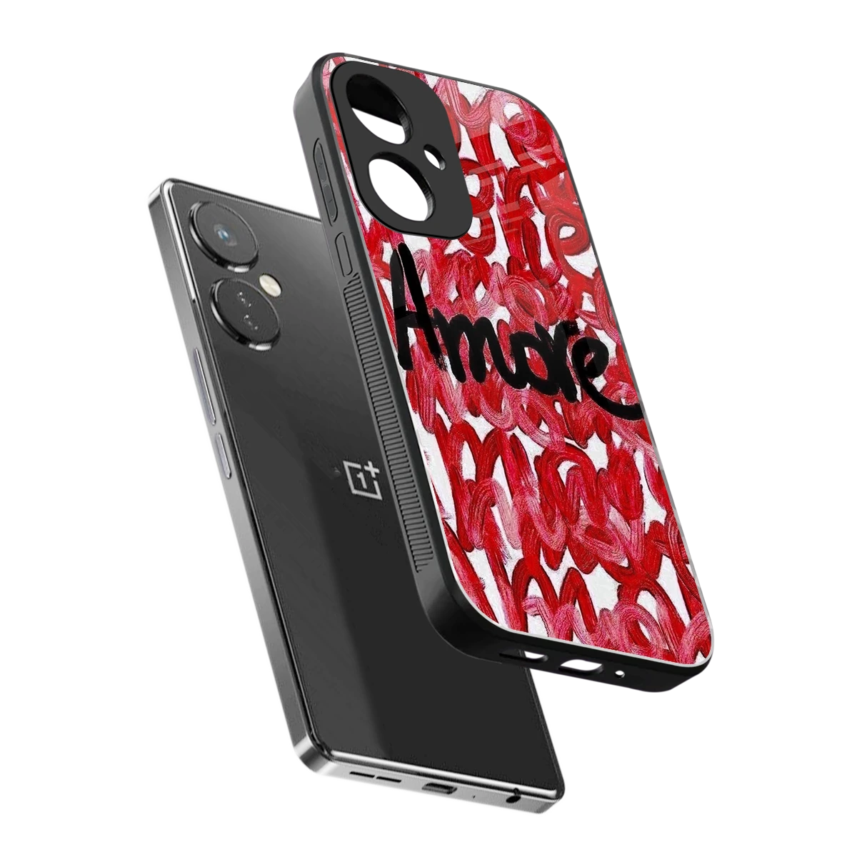 Amore sleek oneplus nord ce 3 cover with tempered glass back and TPU edges