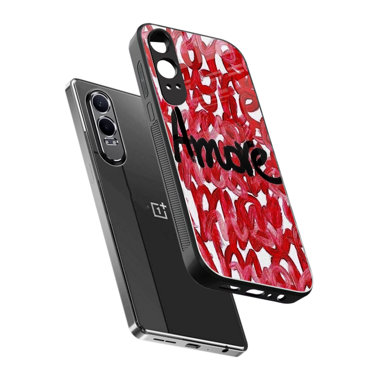 Amore sleek oneplus nord ce 4 lite cover with tempered glass back and TPU edges