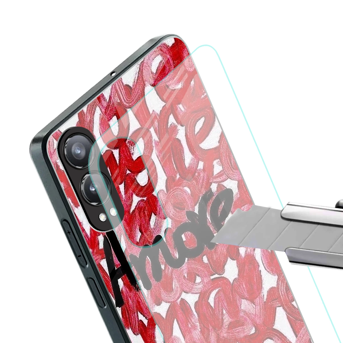 Amore stylish phone case for oneplus nord ce 4 lite | glossy glass and slim fit