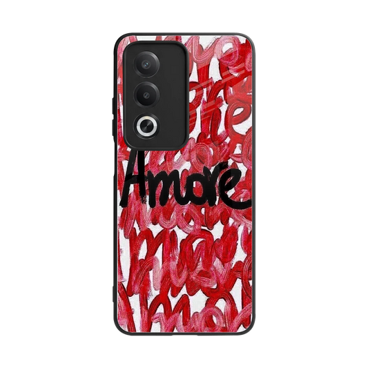Amore back phone cover | glass case for oppo a3 pro