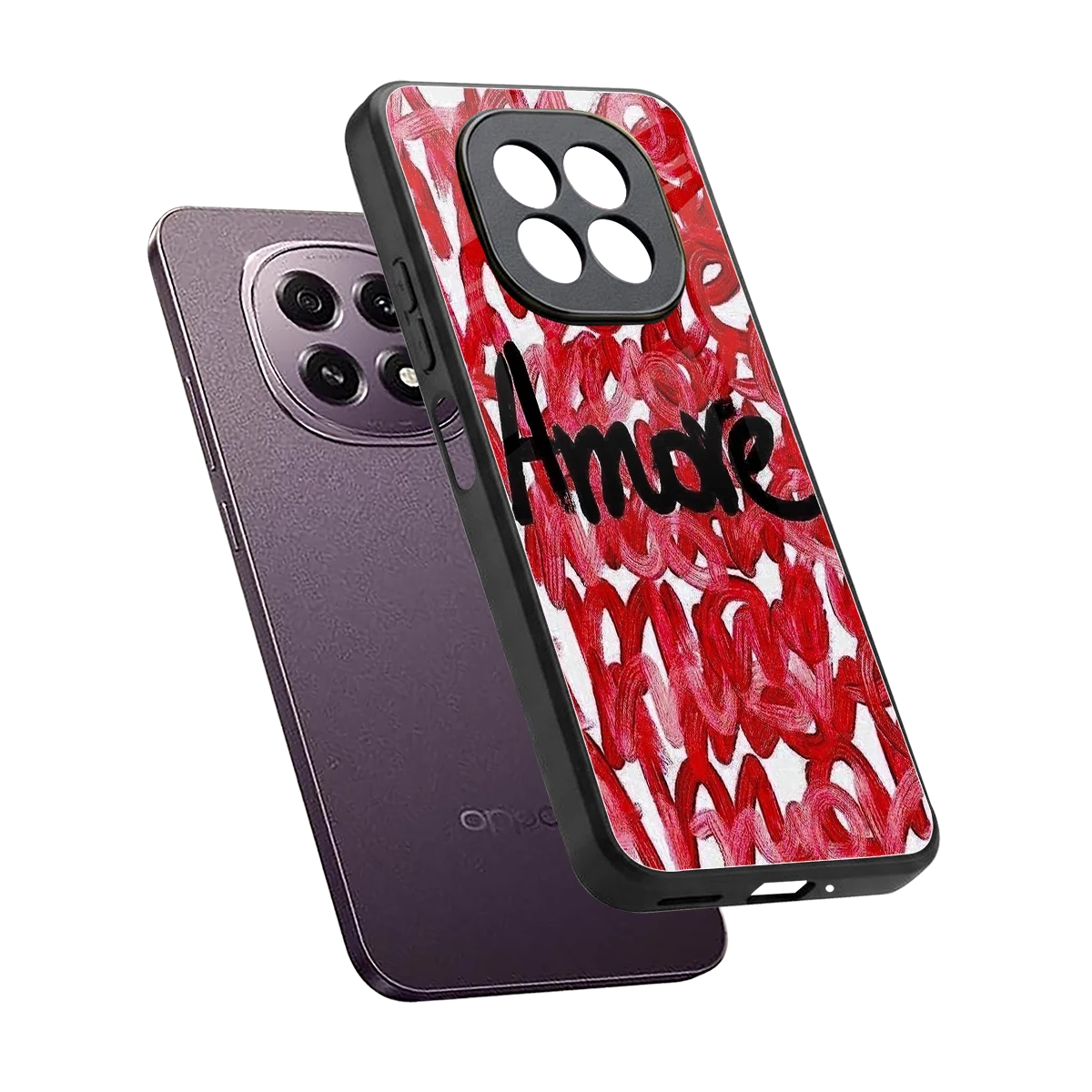 Amore sleek oppo f29 5g cover with tempered glass back and TPU edges