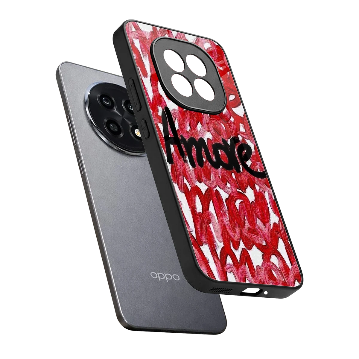 Amore sleek oppo f29 pro 5g cover with tempered glass back and TPU edges