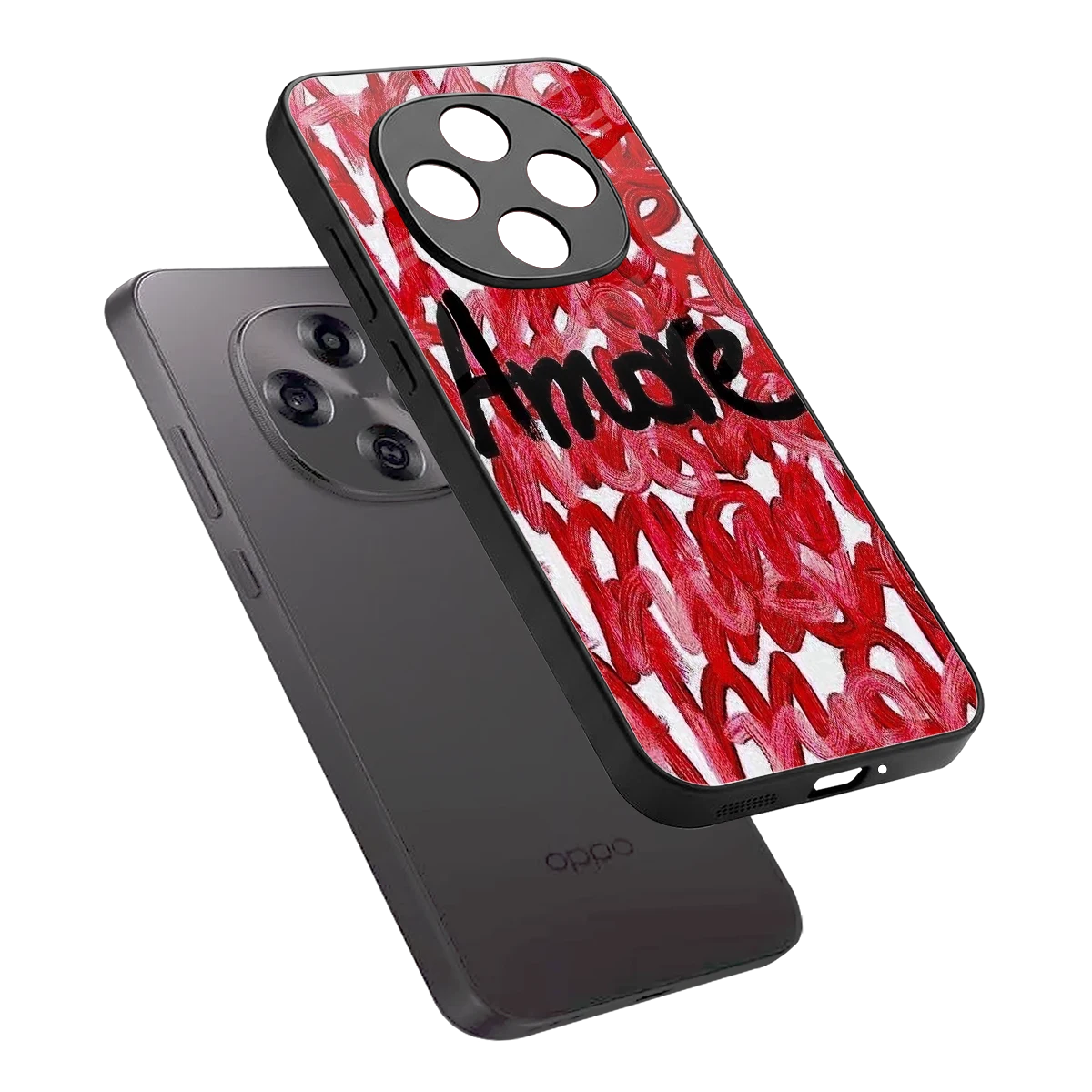 Amore sleek oppo f31 pro 5g cover with tempered glass back and TPU edges