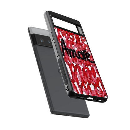 Amore sleek google pixel 6 pro cover with tempered glass back and TPU edges