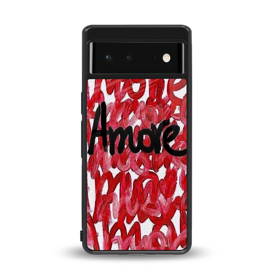 Amore back phone cover | glass case for google pixel 6
