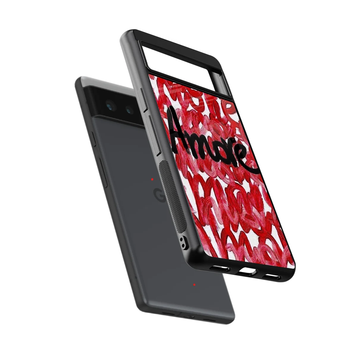 Amore sleek google pixel 6 cover with tempered glass back and TPU edges