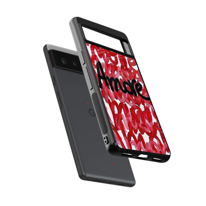 Amore sleek google pixel 6 cover with tempered glass back and TPU edges