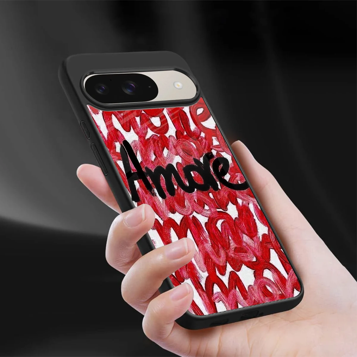 Amore sleek google pixel 9 cover with tempered glass back and TPU edges