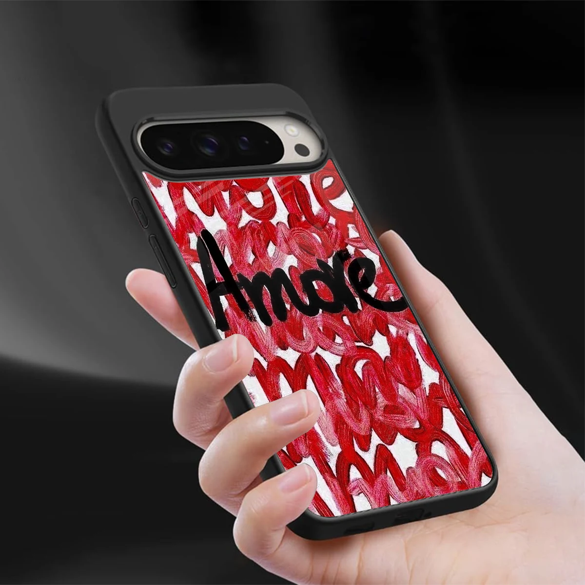 Amore sleek google pixel 9 pro xl cover with tempered glass back and TPU edges