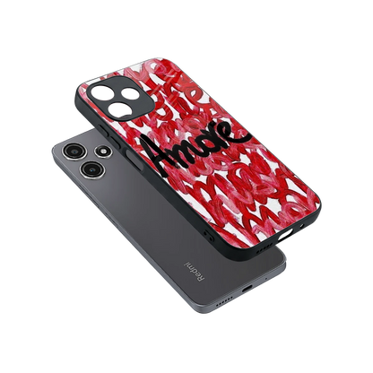 Amore sleek redmi 12 5g cover with tempered glass back and TPU edges