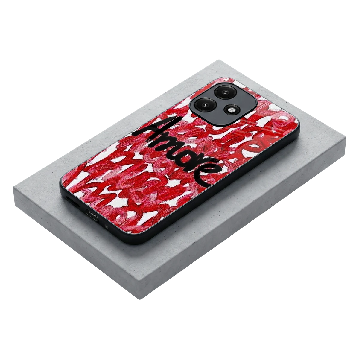 Amore stylish phone case for redmi 12 5g | glossy glass and slim fit