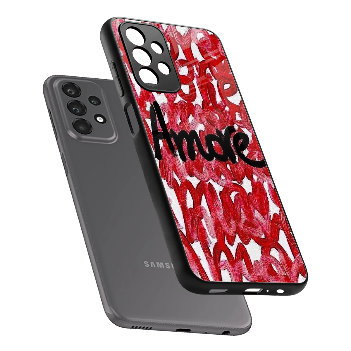 Amore sleek samsung galaxy a23 cover with tempered glass back and TPU edges