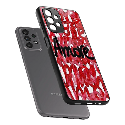 Amore sleek samsung galaxy a23 cover with tempered glass back and TPU edges