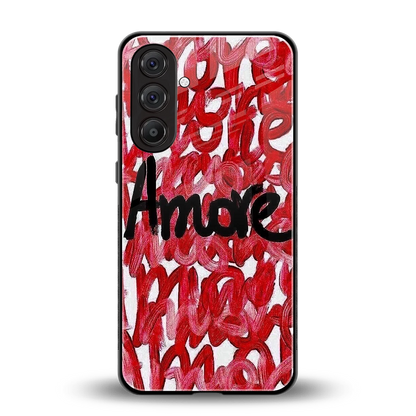 Amore back phone cover | glass case for samsung galaxy a55 5g
