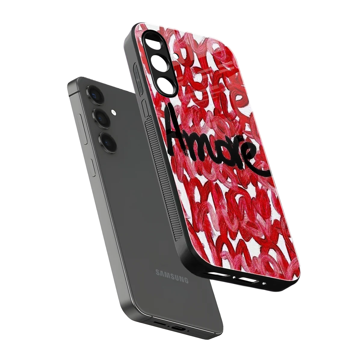 Amore sleek samsung galaxy a55 5g cover with tempered glass back and TPU edges