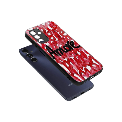 Amore sleek samsung galaxy m14 5g cover with tempered glass back and TPU edges