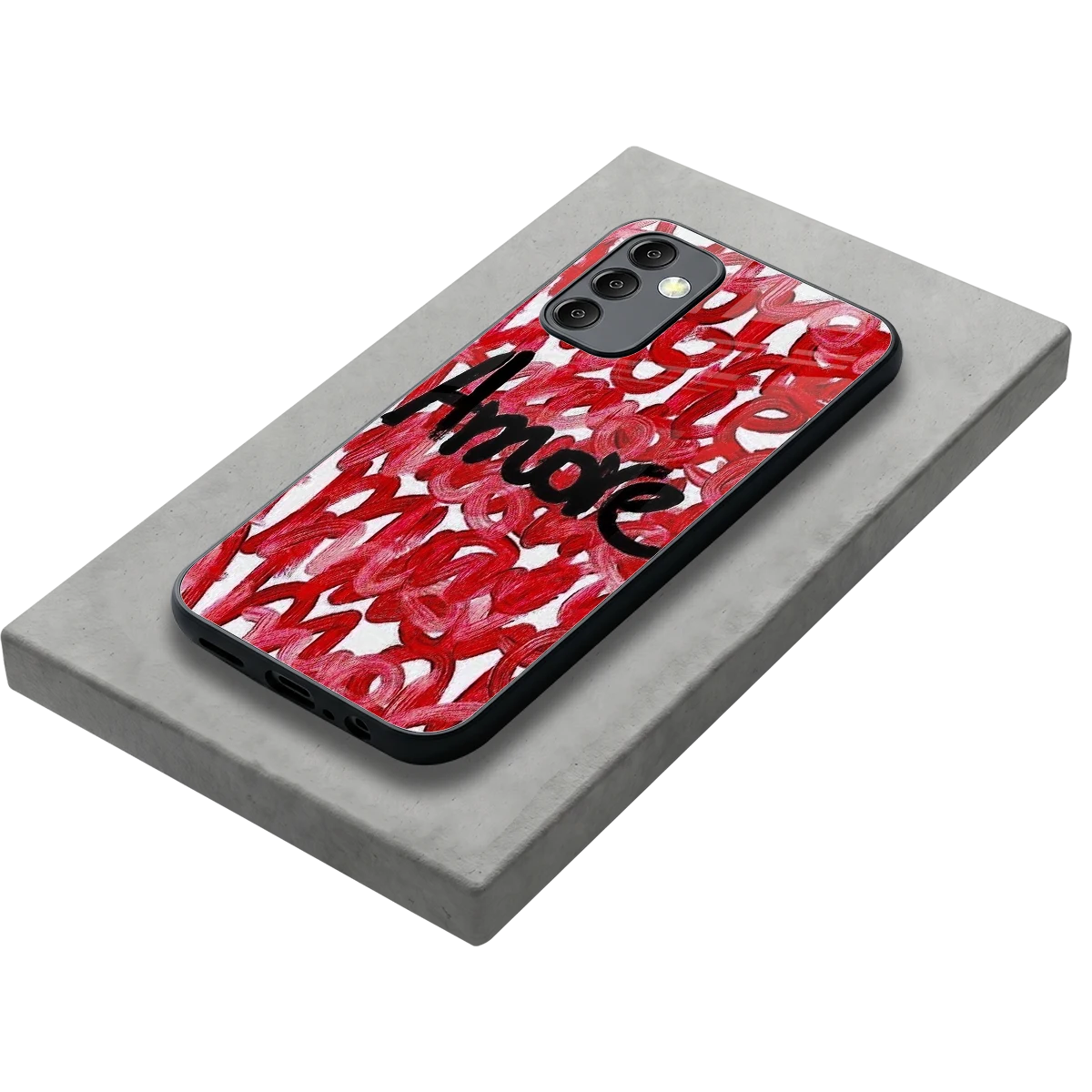 Amore stylish phone case for samsung galaxy m14 5g | glossy glass and slim fit