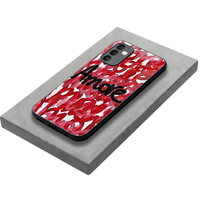Amore stylish phone case for samsung galaxy m14 5g | glossy glass and slim fit