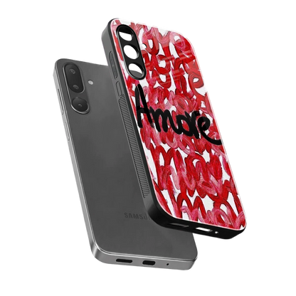 Amore sleek samsung galaxy m56 5g cover with tempered glass back and TPU edges