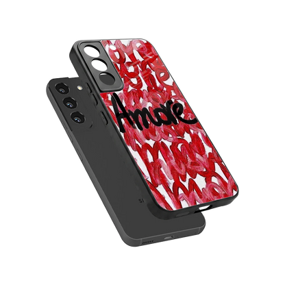 Amore sleek samsung galaxy s22 cover with tempered glass back and TPU edges