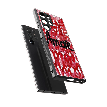 Amore sleek samsung galaxy s23 ultra cover with tempered glass back and TPU edges