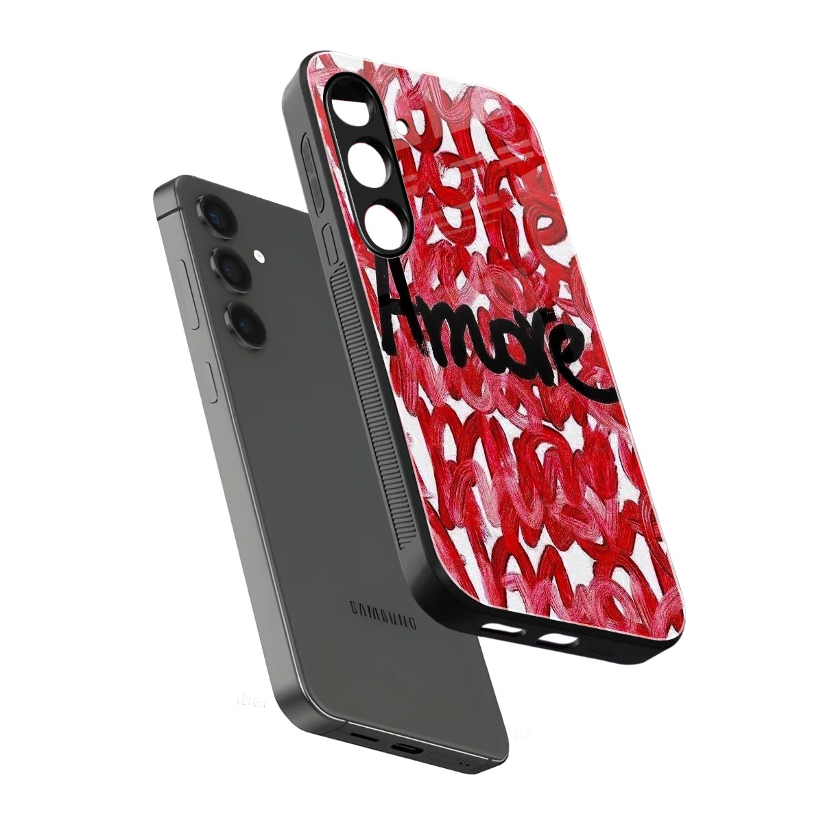 Amore sleek samsung galaxy s24 fe cover with tempered glass back and TPU edges