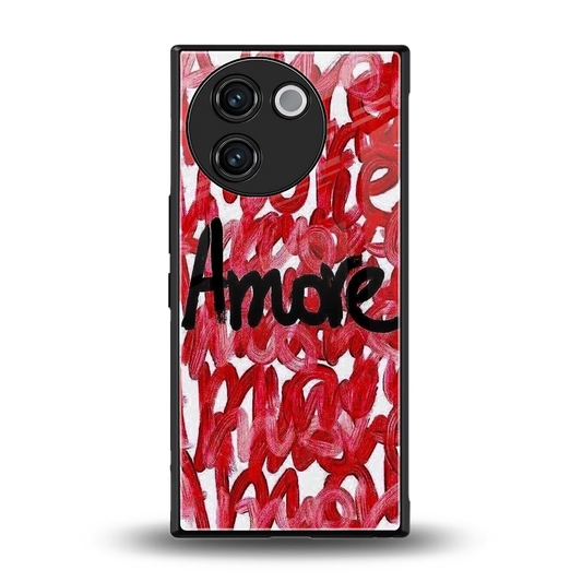 Amore back phone cover | glass case for vivo v30e