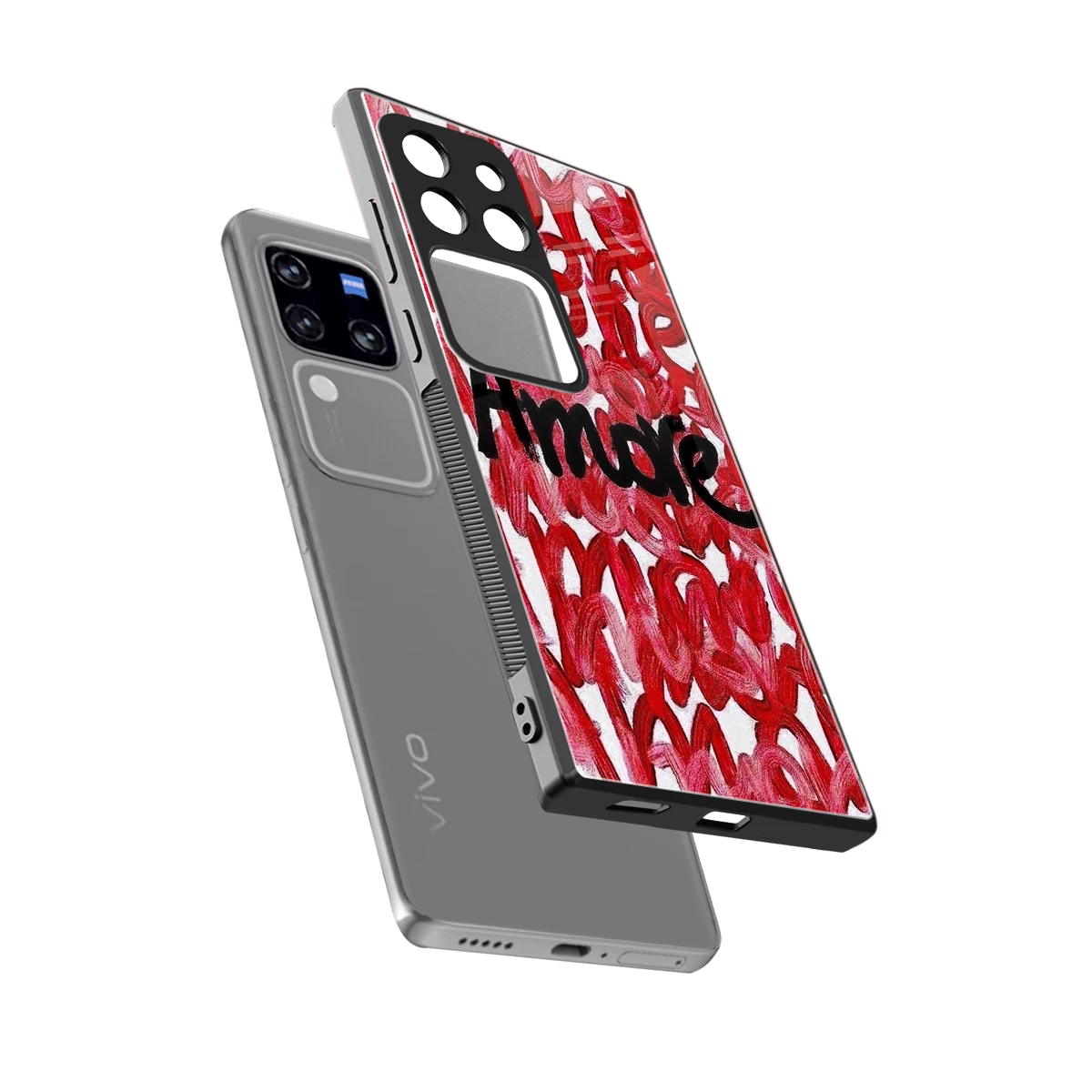 Amore sleekvivo v30 pro cover with tempered glass back and TPU edges