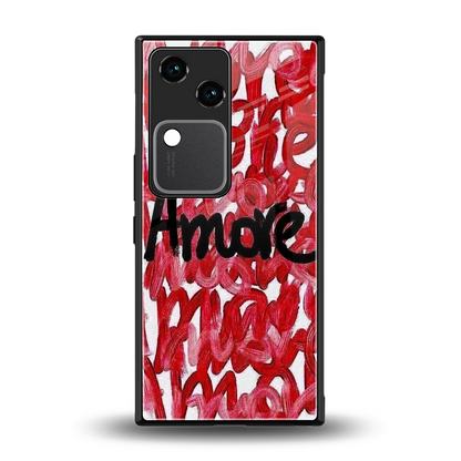 Amore back phone cover | glass case for vivo v30