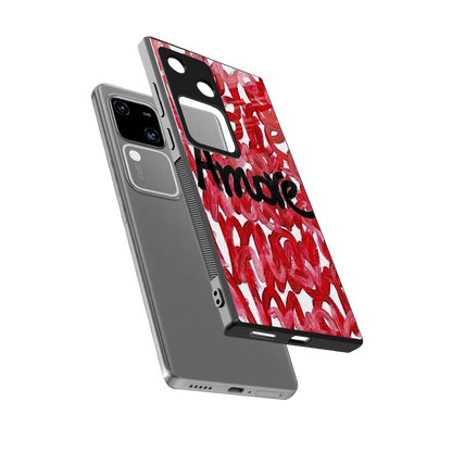 Amore sleek vivo v30 cover with tempered glass back and TPU edges