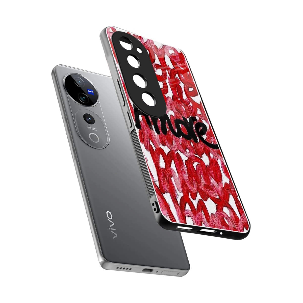 Amore sleek vivo v40 pro cover with tempered glass back and TPU edges