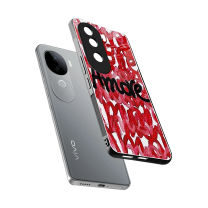 Amore sleek vivo v40e cover with tempered glass back and TPU edges