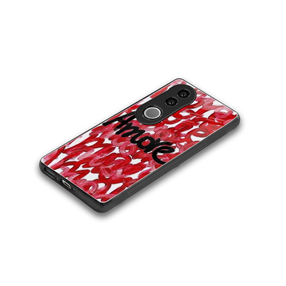 Amore stylish phone case for vivo v50 | glossy glass and slim fit