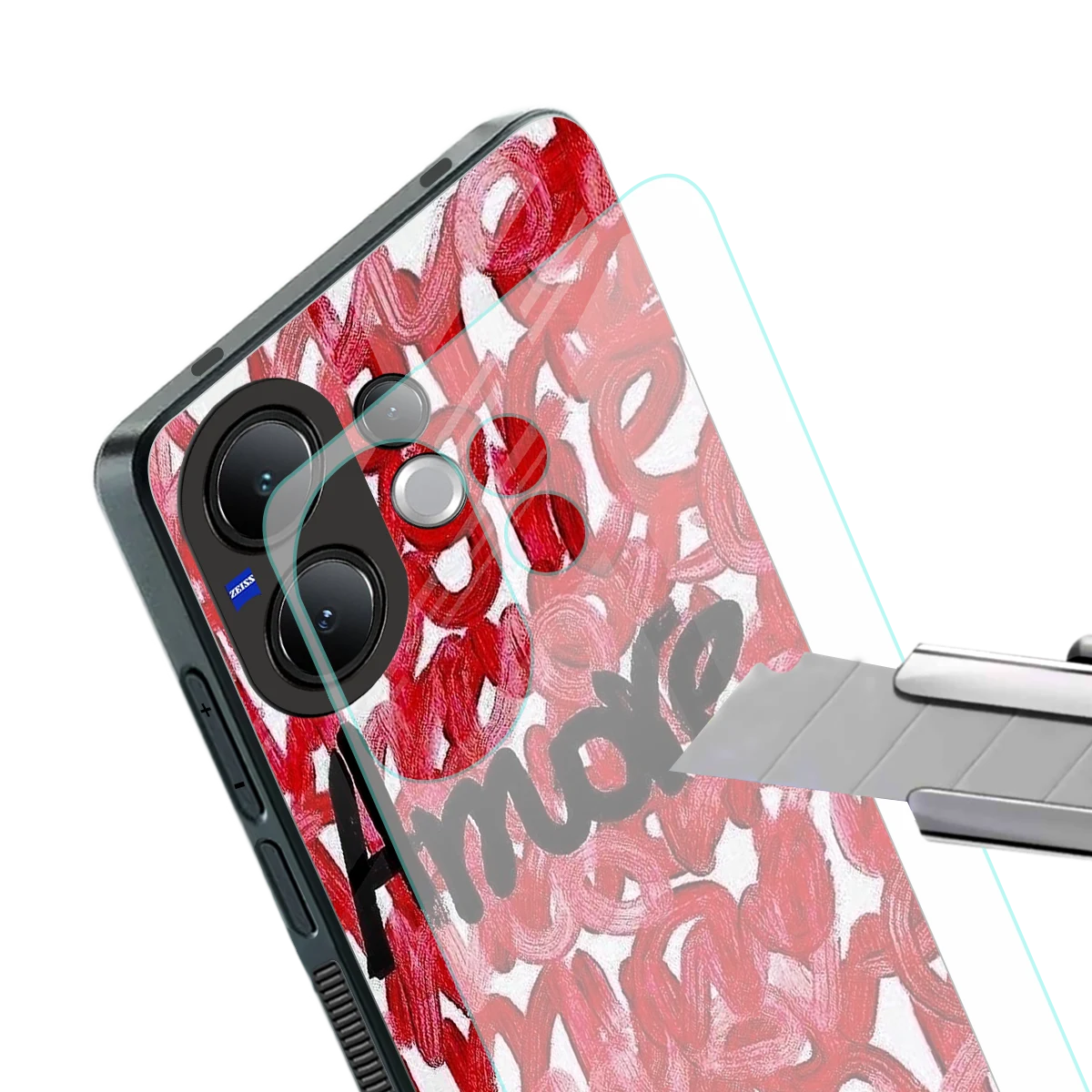 Amore stylish phone case for vivo v60 | glossy glass and slim fit