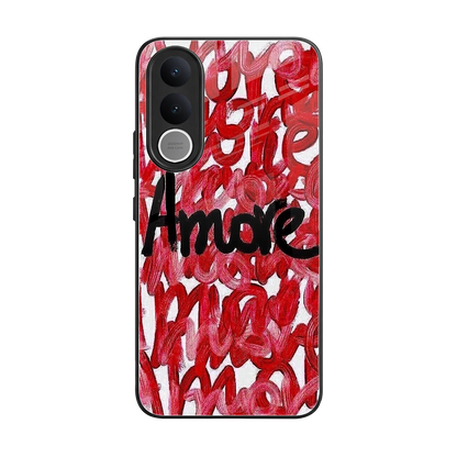 Amore back phone cover | glass case for vivo v70 fe