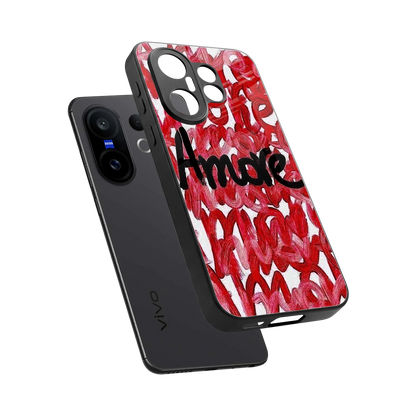 Amore sleek vivo x200 fe cover with tempered glass back and TPU edges
