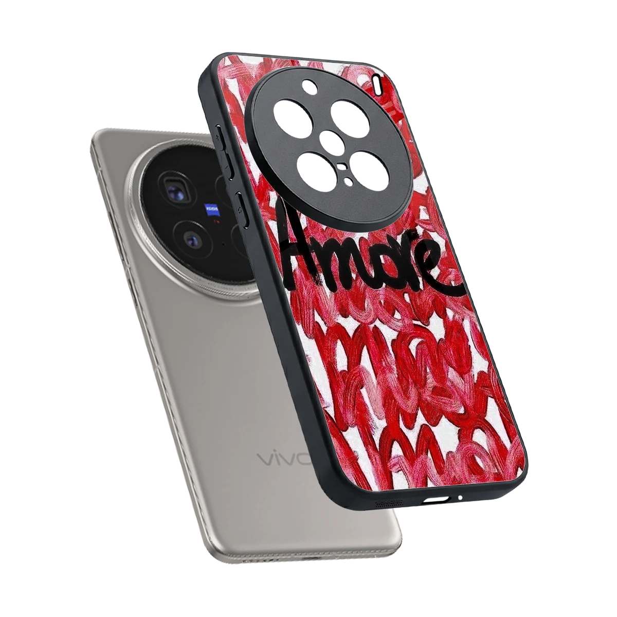 Amore sleek vivo x200 pro cover with tempered glass back and TPU edges