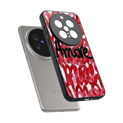 Amore sleek vivo x200 pro cover with tempered glass back and TPU edges