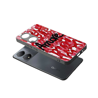 Amore sleek Vivo-y100 cover with tempered glass back and TPU edges