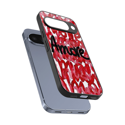 Amore sleek google pixel 10 cover with tempered glass back and TPU edges
