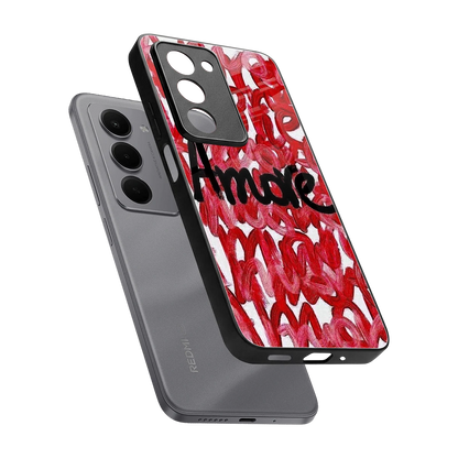 Amore sleek redmi 15 5g cover with tempered glass back and TPU edges