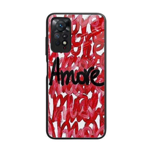 Amore back phone cover | glass case for redmi note 11 pro