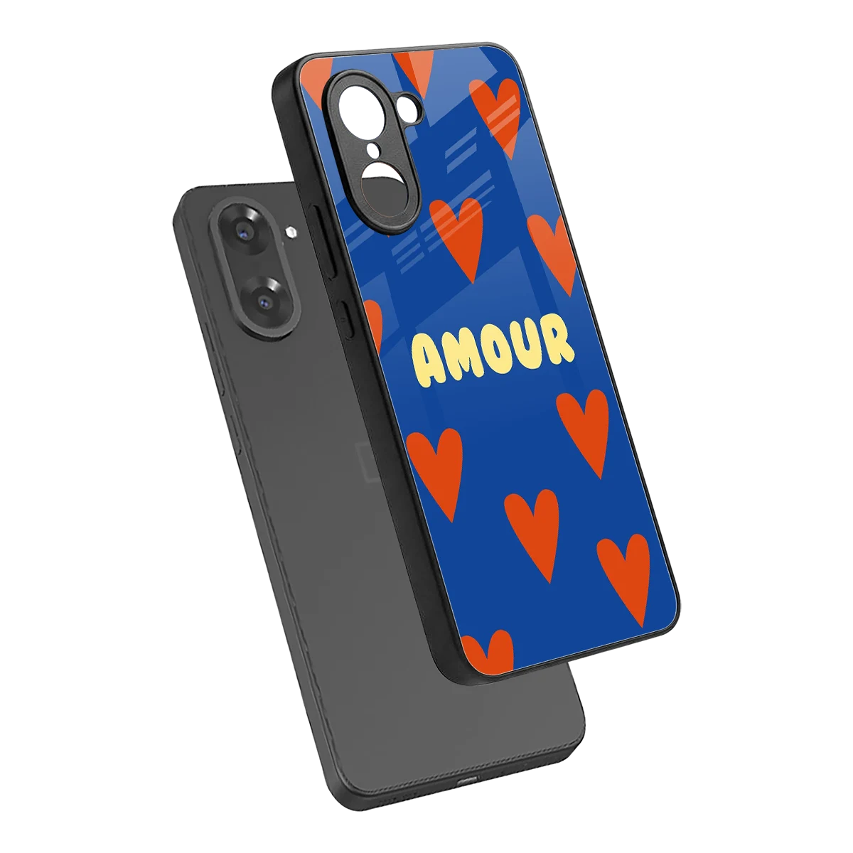 Amour Blue sleek oneplus nord ce5 5g cover with tempered glass back and TPU edges
