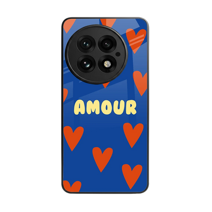Amour Blue back phone cover | glass case for oneplus 13