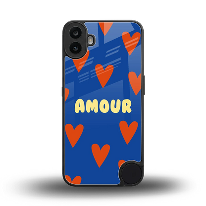 Amour Blue back phone cover | glass case for cmf nothing phone 1